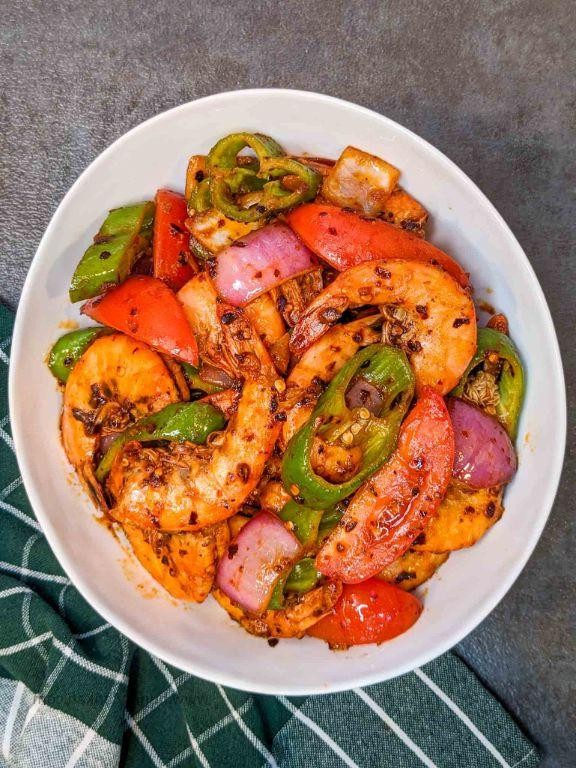 Devilled Prawns Sri Lankan Style