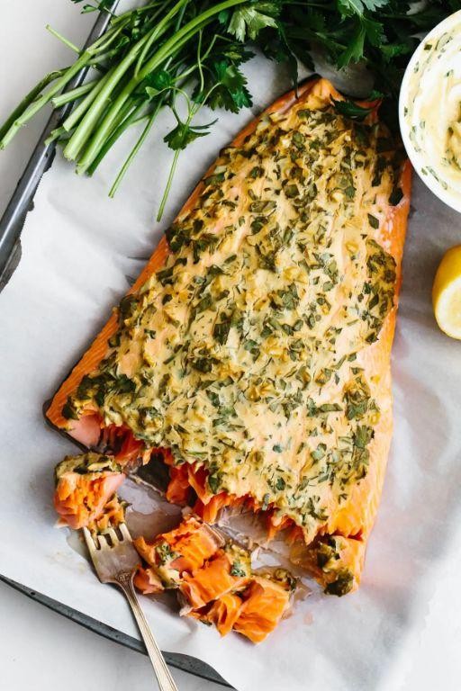 Dijon Herb Oven Roasted Salmon