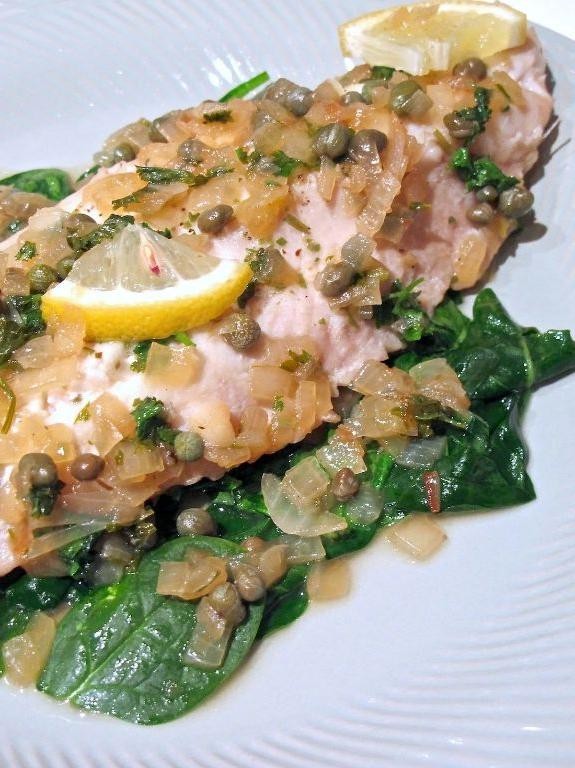 Dogfish Fillets with White Wine and Capers