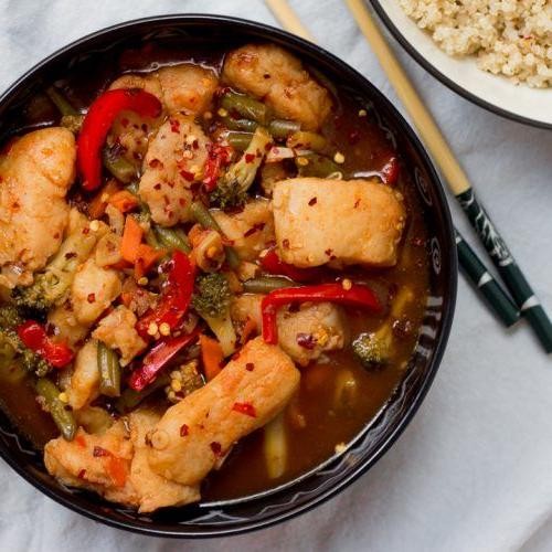 Dogfish and Vegetable Stir-Fry