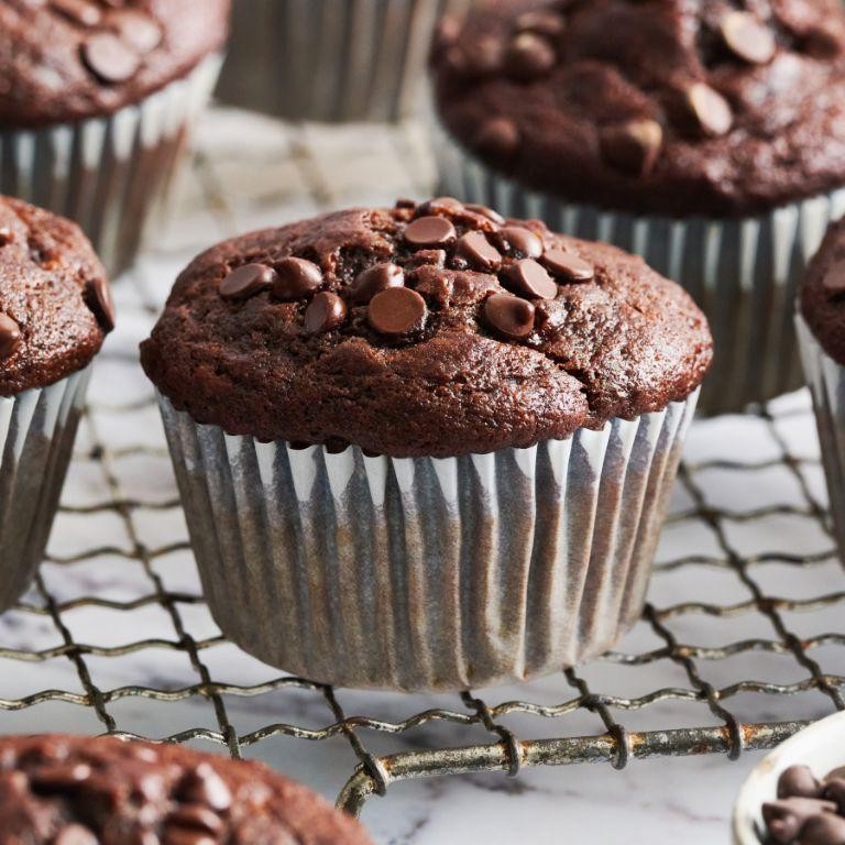 Double Chocolate Banana Chip Muffins