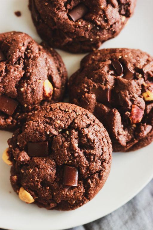 Double Chocolate Filbert Chunk Cookies