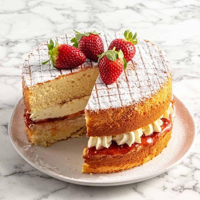 Dreamy Vanilla Sponge Cake with Whipped Cream