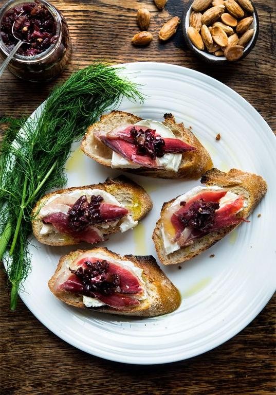 Duck with Caramelized Onion and Fig Jam