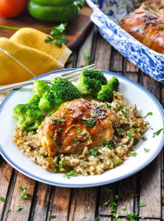 Dump-and-Bake BBQ Chicken and Rice