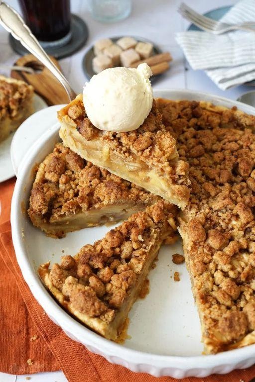 Dutch Apple Cake with Almond Streusel