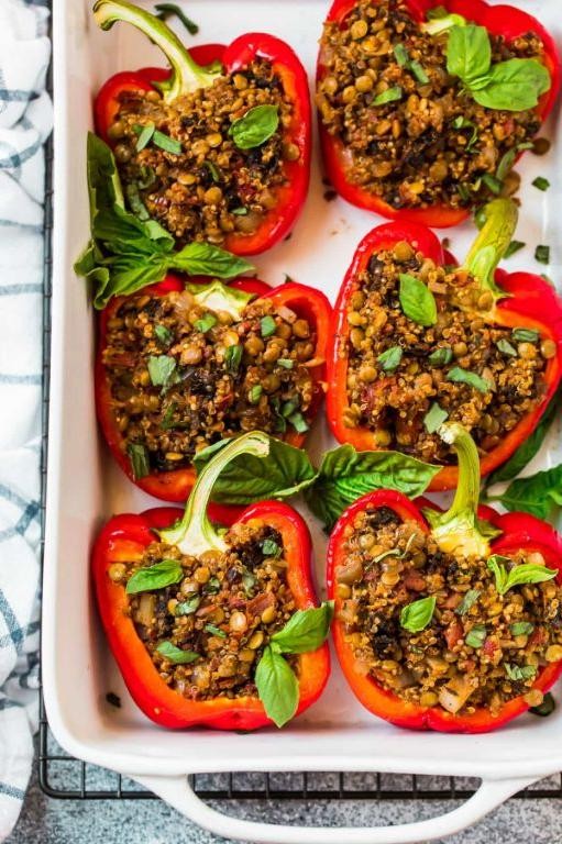 Dutch Oven Vegan Stuffed Bell Peppers