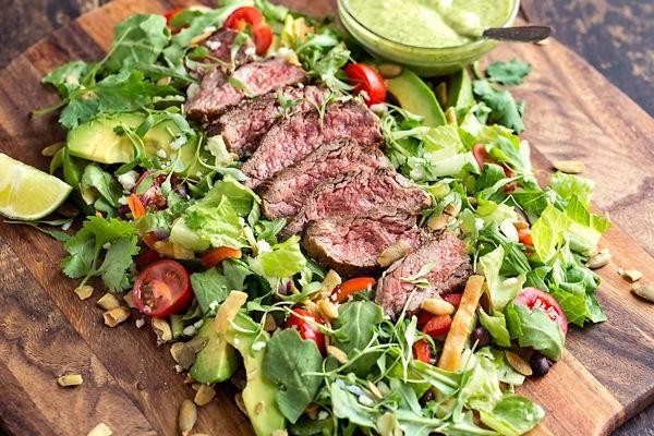 Easy Flank Steak Salad with Avocado