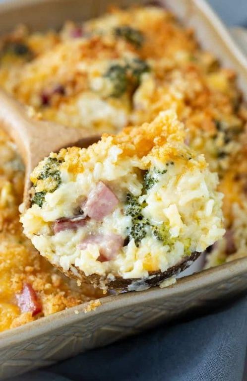 Easy Leftover Ham and Rice Casserole