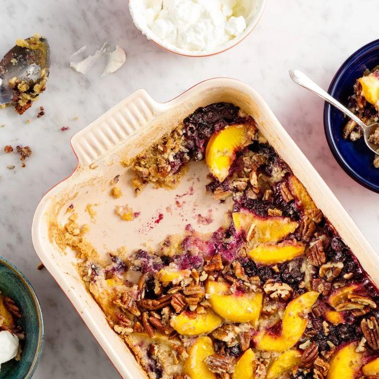 Easy Peach and Blueberry Dump Cake