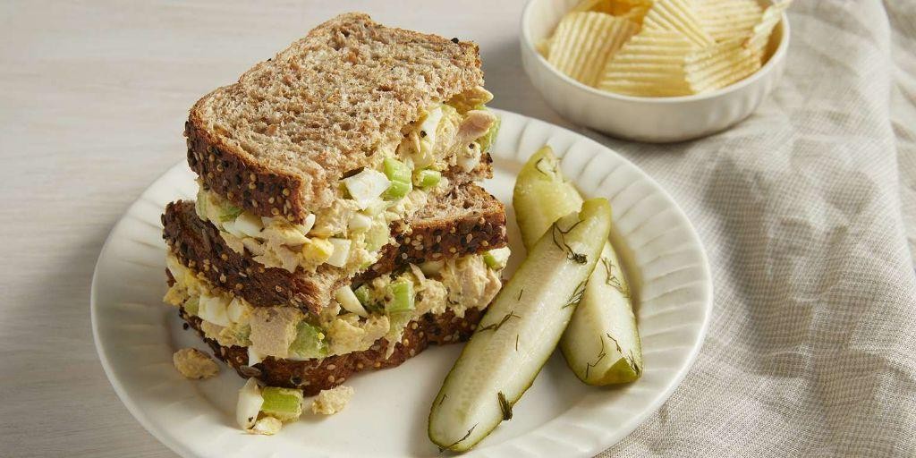 Egg and Tuna Salad on Sourdough