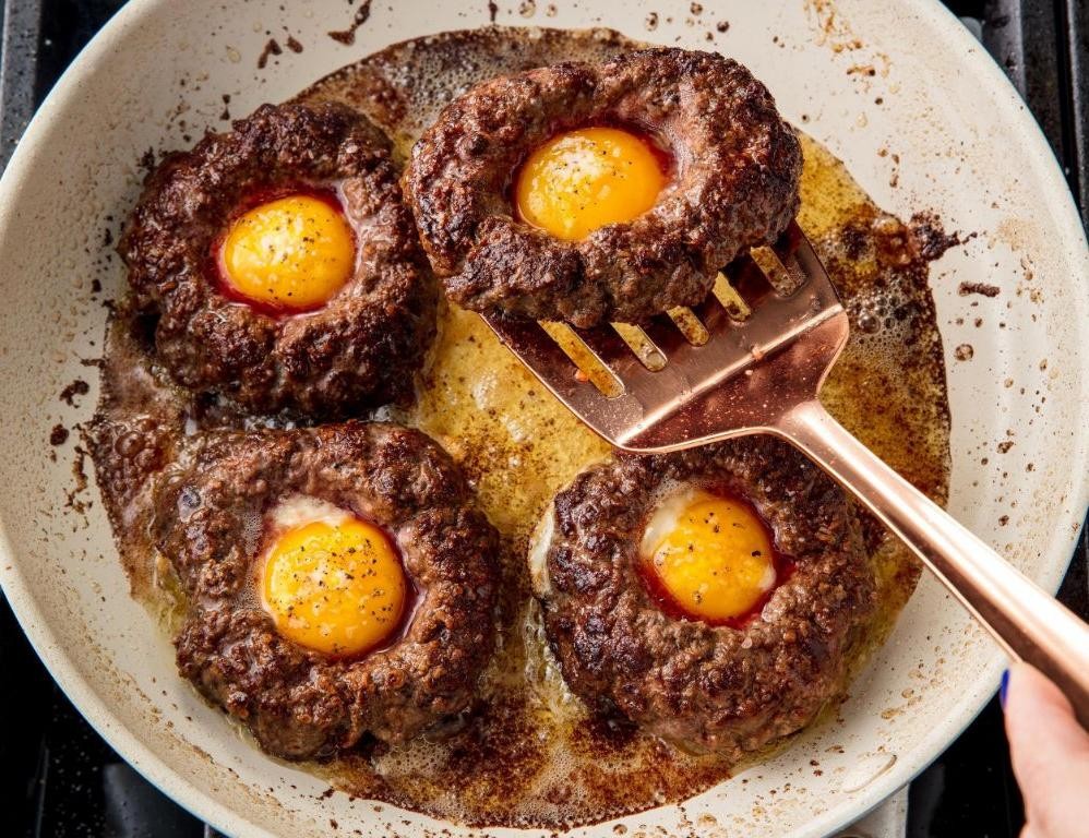 Egg-in-a-Hole Breakfast Burger