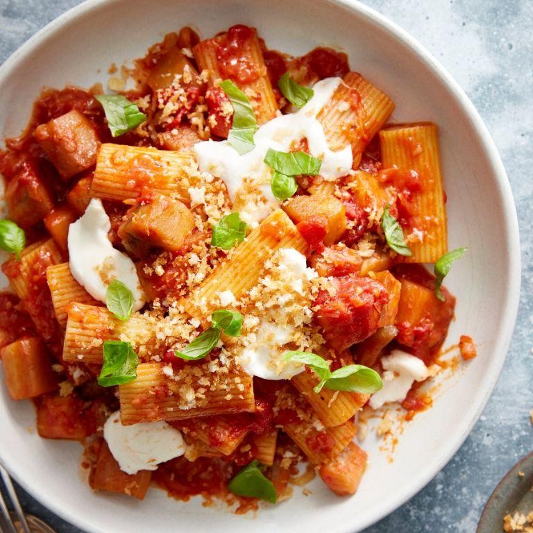 Eggplant Parmesan Pasta Bake
