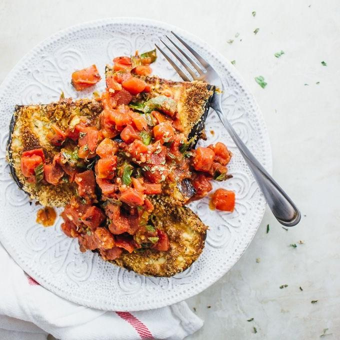 Eggplant Parmesan with Fresh Basil