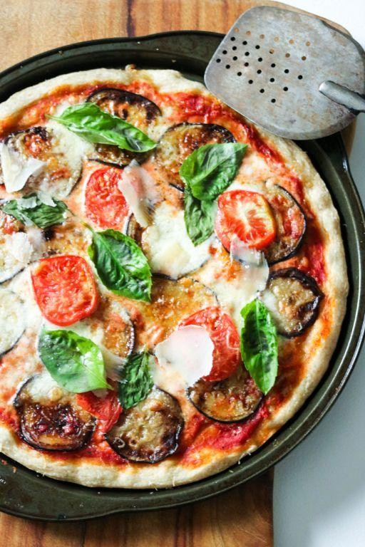 Eggplant Pizza with Marinara Sauce