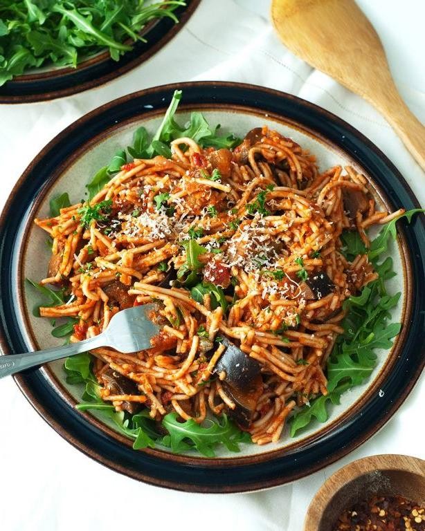Eggplant Puttanesca Pasta