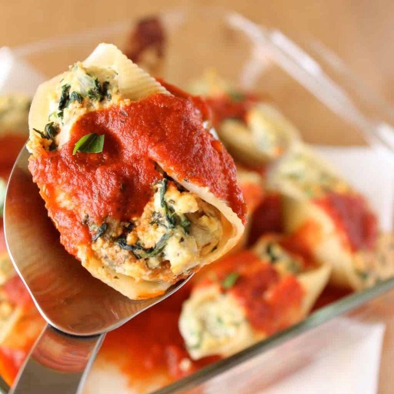 Eggplant and Spinach Stuffed Shells