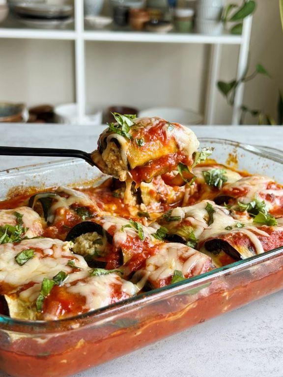 Eggplant and Yellow Squash Roll-Ups