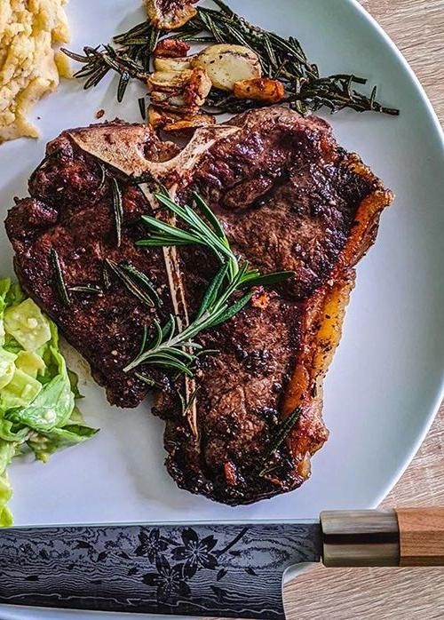 Espresso-Balsamic Glazed T-Bone Steak