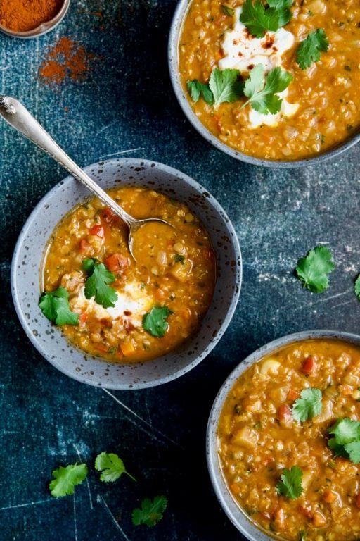 Ethiopian Spicy Red Lentil and Cabbage Soup