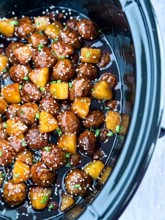 Exotic Crock Pot Pineapple Teriyaki Meatballs