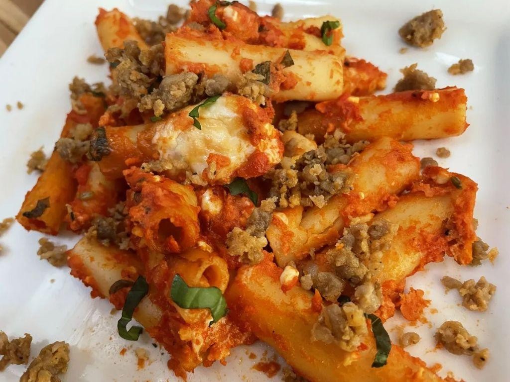 Express Baked Ziti with Sausage and Cheese