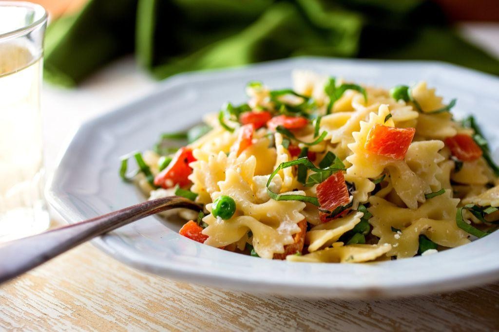Farfalle with Anchovy and Roasted Red Peppers