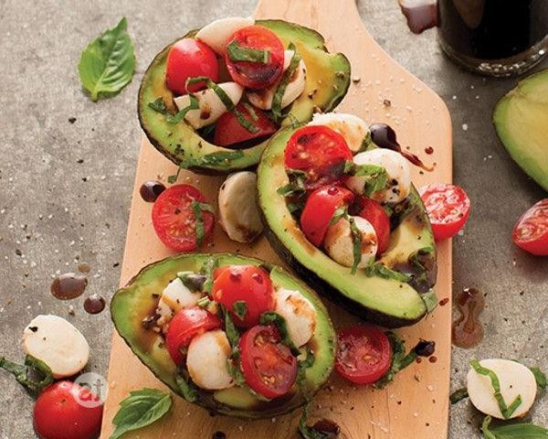 Fast Caprese Stuffed Avocados