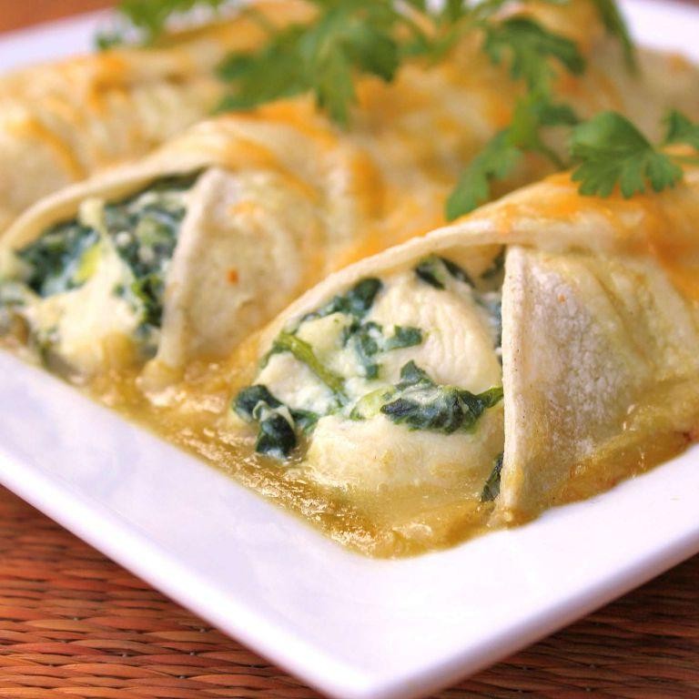 Fast Turkey and Spinach Enchiladas