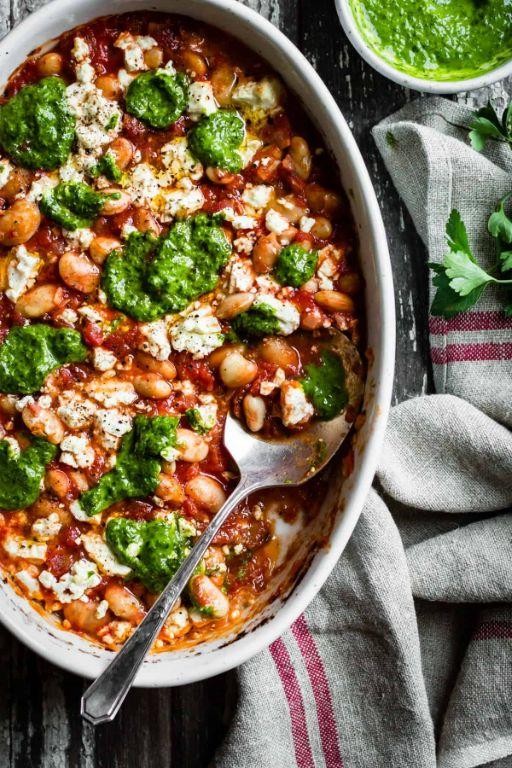 Fava Bean Saganaki with Tomato and Feta