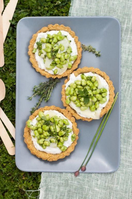 Fava Bean and Tzatziki Tart