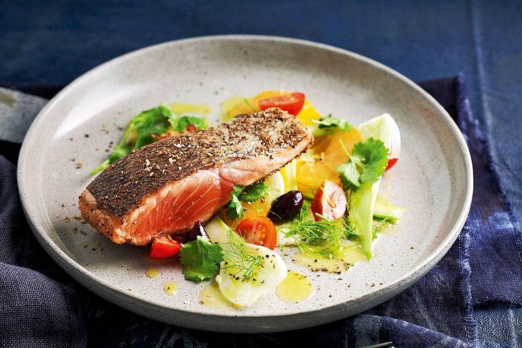 Fennel-Crusted Salmon with Citrus Salad