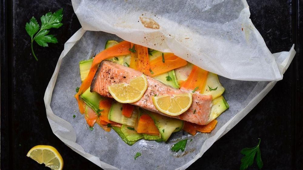 Fish en Papillote with Julienne Vegetables