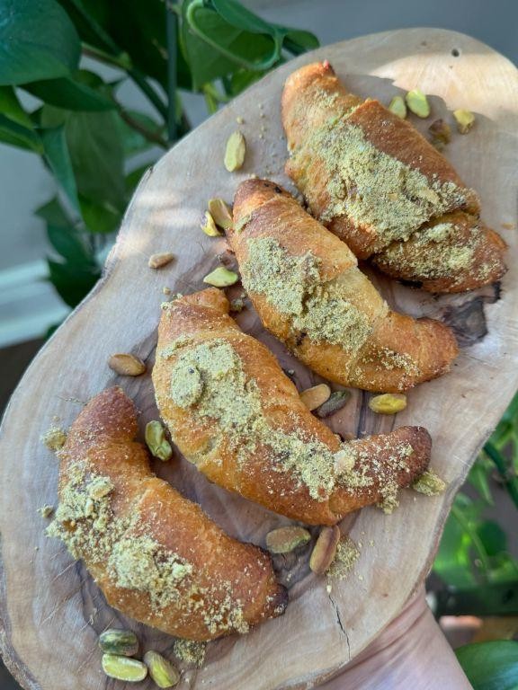 Flaky Pistachio Butter Croissants