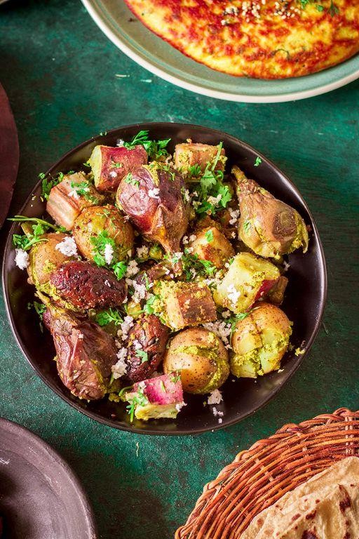 Flavorful Undhiyu with Masala Parathas