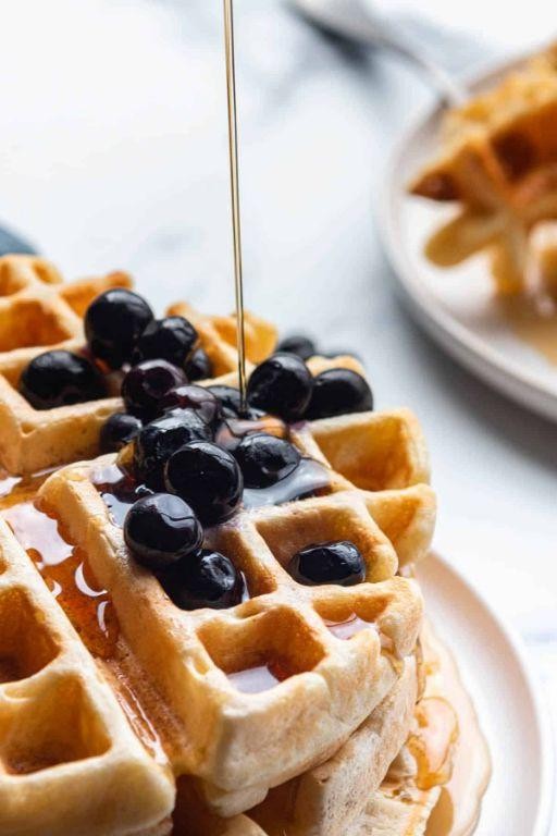 Fluffy Sourdough Discard Waffles