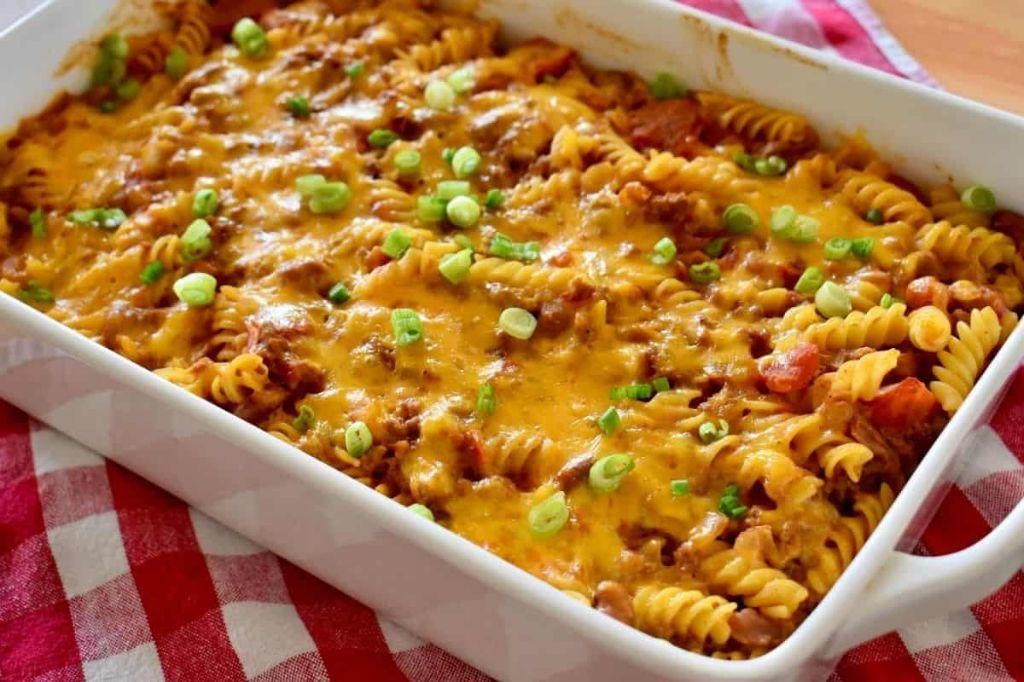 Four-Bean Chili Pasta Bake