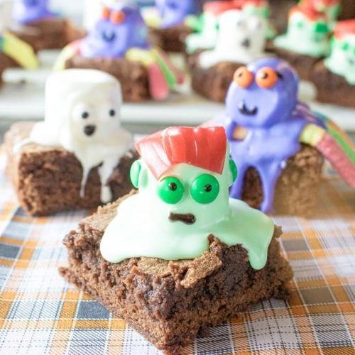 Frankenstein Marshmallow Topped Brownies
