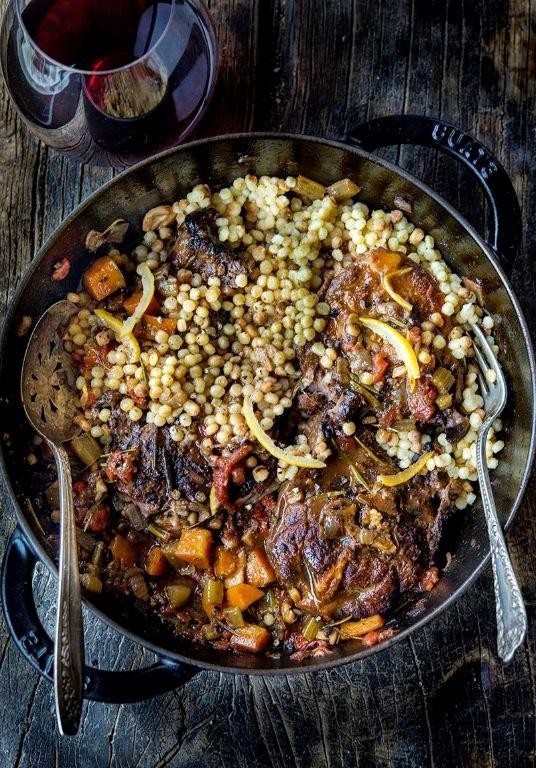 Fregola with Braised Lamb and Vegetables