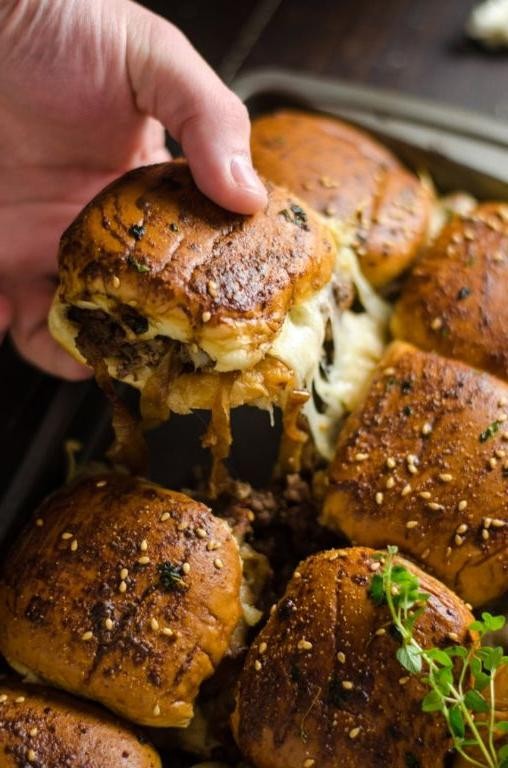 French Onion Soup Inspired Beef Slider