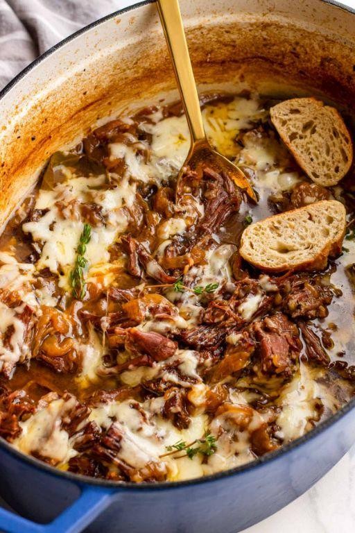French Onion and Gruyere Slow Cooker Casserole