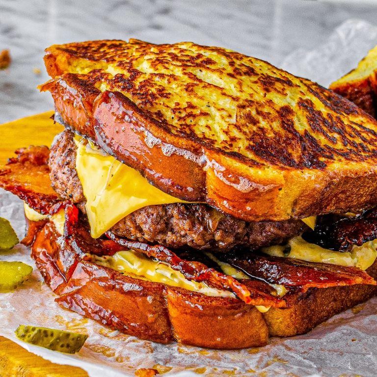 French Toast Breakfast Burger