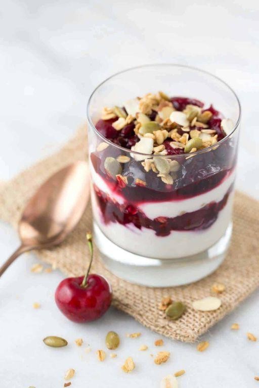 Fresh Cherry Vanilla Yogurt Parfait