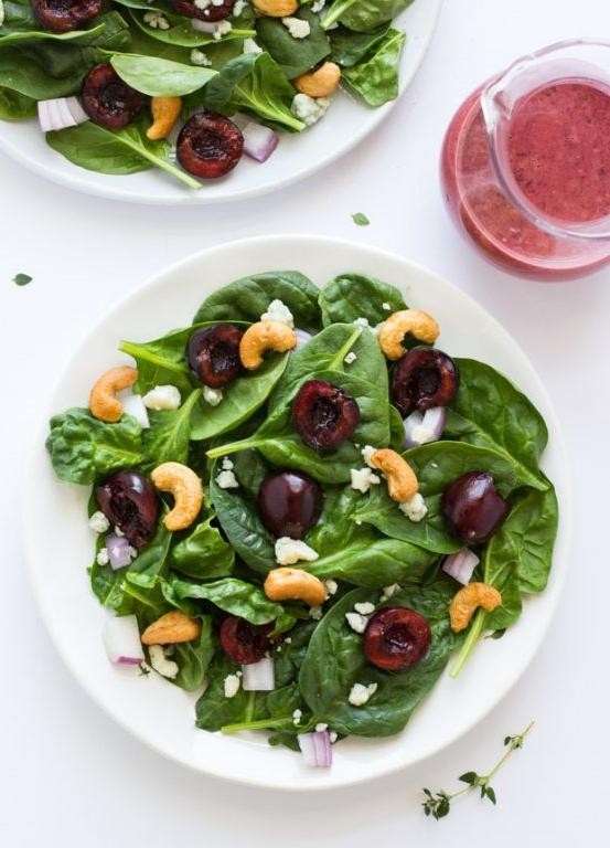 Fresh Cherry and Spinach Salad