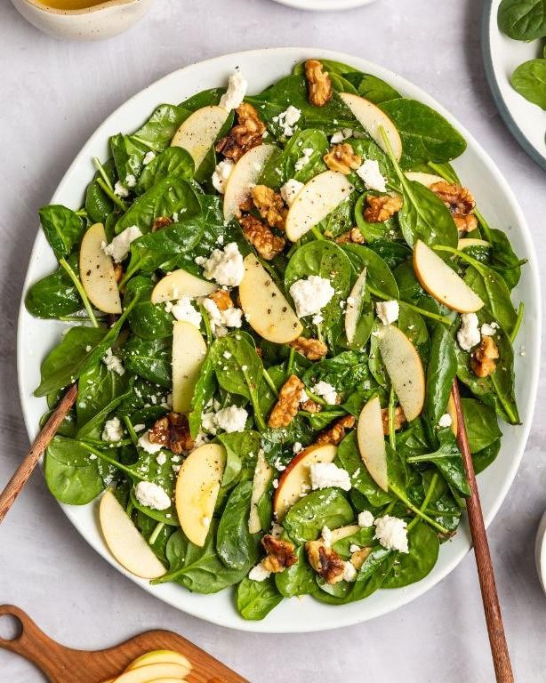 Fresh Fruit and Spinach Composed Salad