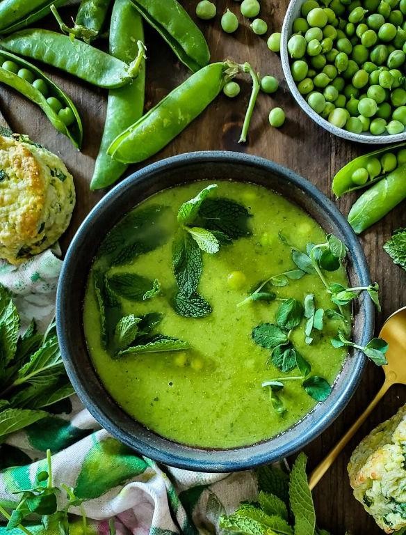 Fresh Minted Pea and Bean Broth