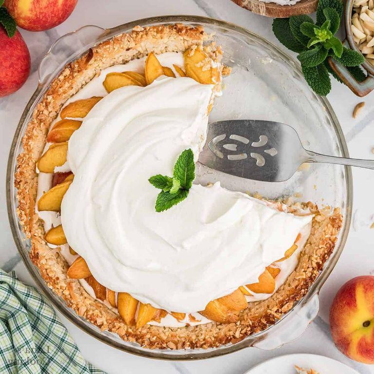 Fresh Peach Pie with Coconut Flakes