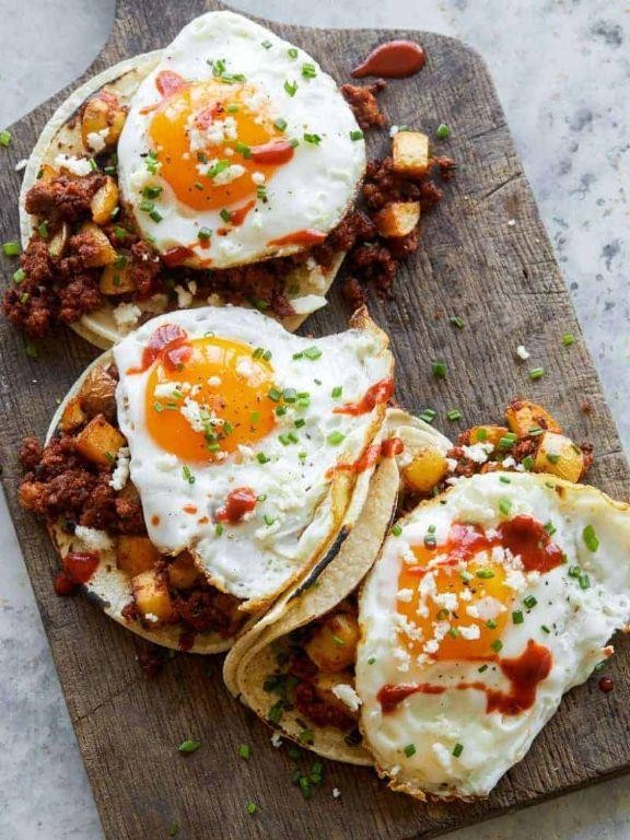 Fried Egg and Chorizo Breakfast Tortilla