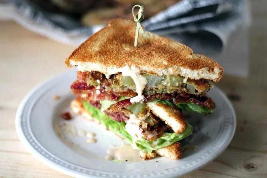Fried Green Tomato BLT with Jalapeño Mayo