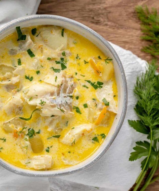 Frozen Flounder Chowder with Potatoes
